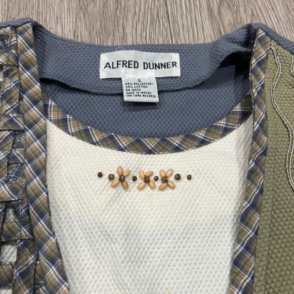 Alfred Dunner Patchwork Crochet Button Front Top … - image 3